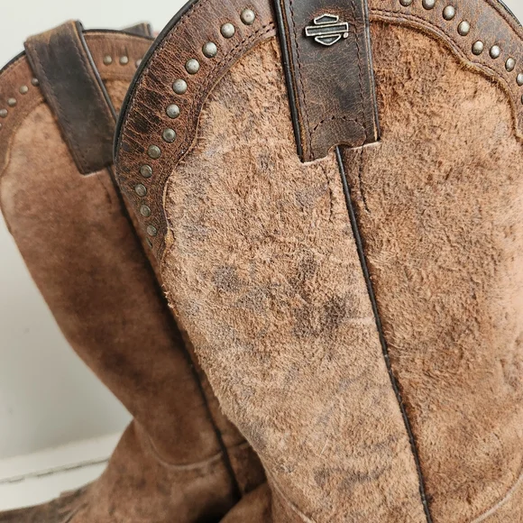 Harley Davidson Womens Brown Western Cowboy Boots Size 7.5 - Picture 5 of 12